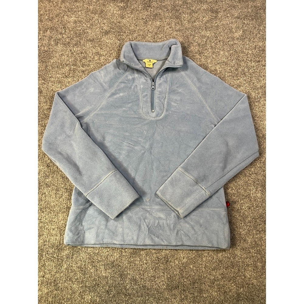 Woolrich Women Medium Quarter Zip Fleece Sweatshirt Blue Hiking Layer | Normcore